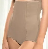 CINTA PS PARTO COM ZIPER CHOCOLATE - CINTA MODERNA