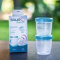 4 RECIPIENTES 180ML PARA ARMAZENAR LEITE MATERNO - SANA BABIES