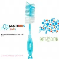 ESCOVA LIMPA MAMADEIRA E BICO 2 EM 1 SOFT CLEAN - MULTILASER - MULTIKIDS