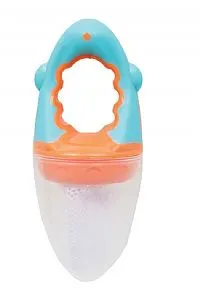 ALIMENTADOR PORTA FRUTINHA BABY AZUL COM LARANJA - BUBA TOYS