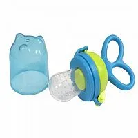 ALIMENTADOR PORTA FRUTINHA DE SILICONE AZUL - PAIS E FILHOS