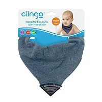 BABADOR BANDANA COM MORDEDOR AZUL JEANS - CLINGO 