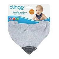 BABADOR BANDANA COM MORDEDOR CINZA - CLINGO 