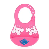 BABADOR DE SILICONE COM CATA MIGALHAS ROSA - NUBY