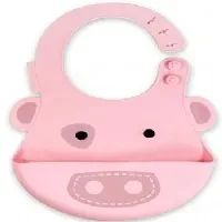 BABADOR EM SILICONE COM CATA MIGALHAS PORQUINHA ROSA - MARCUS & MARCUS 