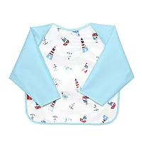 BABADOR IMPERMEVEL COM MANGA LONGA AZUL - NUBY