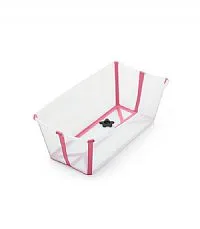 BANHEIRA FLEXI BATH DOBRVEL TRANSPARENTE COM ROSA - STOKKE