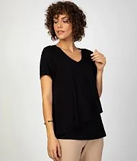 BLUSA DE AMAMENTAO MANGA CURTA 21062 PRETO - LIZ