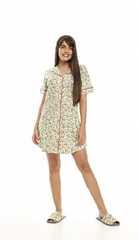 CAMISO AMERICANO CURTO EM ALGODO FLORES - VILY