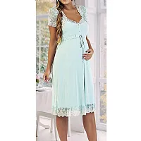 CAMISOLA DE AMAMENTAO EM LIGANETE COM RENDA VERDE  - DI FRANGY