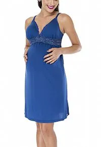 CAMISOLA GESTANTE COM BOJO EM MODAL ALAS FINAS AZUL ROYAL - LOVE SECRET