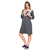 CAMISOLA PARA AMAMENTAO CINZA - BELLO SONHOS