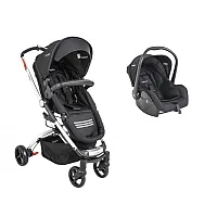 CARRINHO BERO ECLIPSE MELANGE PRETO + BEB CONFORTO CASULO - LENOX KIDDO