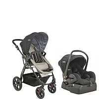 CARRINHO BERO GALAXY PRETO / CAPPUCCINO + CASULO CLICK PRETO + BASE - LENOX KIDDO