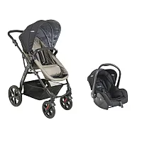 CARRINHO BERO GALAXY PRETO / CAPPUCCINO + CASULO CLICK PRETO - LENOX KIDDO