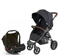 CARRINHO DE BEB AVITO STYLE STREET + BEB CONFORTO RISUS BLACK + ADAPTADOR - ABC DESIGN