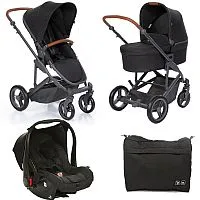 CARRINHO COMO 4 WOVEN BLACK COM MOISS + BEB CONFORTO + BOLSA + ADAPTADOR - ABC DESIGN