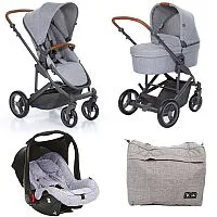 CARRINHO COMO 4 WOVEN GREY COM MOISS + BEB CONFORTO + BOLSA + ADAPTADOR - ABC DESIGN