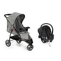 CARRINHO DE BEB CROSS TRAIL PRETO GRAFITE + BEB CONFORTO COCOON PRETO - GALZERANO