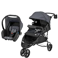 CARRINHO DE BEB EVO + BEB CONFORTO EVO PRETO COM CINZA - TUTTI BABY
