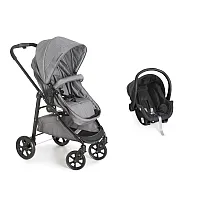 CARRINHO DE BEB OLYMPUS CINZA + BEB CONFORTO COCOON PRETO - GALZERANO