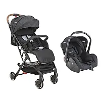 CARRINHO DE BEB TRAVEL SYSTEM SPRINT PRETO + BEB CONFORTO CASULO - LENOX KIDDO