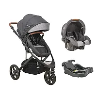 CARRINHO DE BEB TRAVEL SYSTEM TREK CINZA CHUMBO + BEB CONFORTO COZYCOT + BASE - LENOX KIDDO