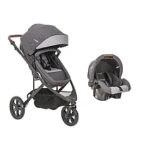 CARRINHO DE BEB TRAVEL SYSTEM TREK MELANGE GRAFITE + BEB CONFORTO COZYCOT - LENOX KIDDO