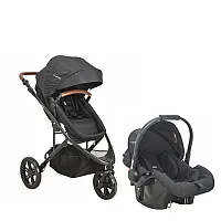 CARRINHO DE BEB TRAVEL SYSTEM TREK PRETO + BEB CONFORTO COZYCOT PRETO - LENOX KIDDO