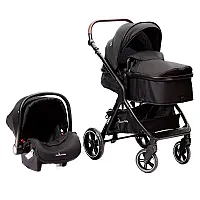 CARRINHO DE BEB TS KANSAS BLACK/PRETO + BEB CONFORTO PRETO - PREMIUM BABY