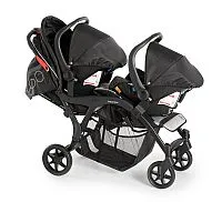 CARRINHO PARA BEBS GMEOS DENVER DUO PRETO +  2 BEBS CONFORTO - GALZERANO