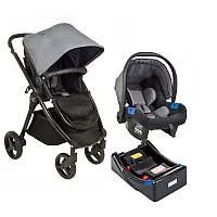 CARRINHO TRAVEL SYSTEM SOUL GRAY BLACK + CADEIRA TOURING X + BASE - BURIGOTTO