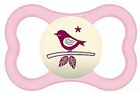 CHUPETA AIR NIGHT SILK TEAT GIRLS ROSA 6M+ - MAM