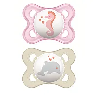 CHUPETA ORIGINAL COLEO DEEP SEA ROSA E BRANCA 0-6M - MAM