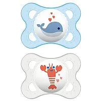 CHUPETA ORIGINAL DEEP SEA 0-6M AZUL E BRANCA - MAM