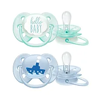 CHUPETA ULTRA SOFT DUPLA AZUL E VERDE 0-6M - AVENT
