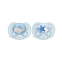 CHUPETA ULTRA SOFT DUPLA BALEIA E ESTRELA 6-18M - AVENT