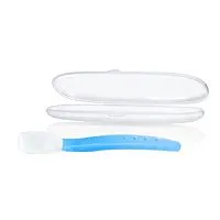 COLHER PARA PAPINHA 100% SILICONE AZUL  - NUBY