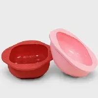 CONJUNTO DE 2 TIGELAS PEQUENAS EM SILICONE ROSA E VERMELHO - MARCUS & MARCUS