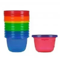 CONJUNTO DE 6 POTES INFANTIS PEQUENOS COM TAMPA - FIRST YEARS
