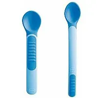 CONJUNTO DE COLHERES HEAT SENSITIVE SPOONS + COVER  BOYS 2 UNIDADES - BPA FREE - MAM