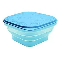 CONTEINER DOBRVEL EM SILICONE AZUL 400ML - MARCUS & MARCUS
