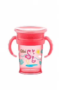 COPO APRENDIZADO 360 COM ALA  ROSA FLAMINGO 207ML - LILLO