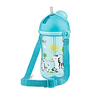 COPO CANTIL COM CANUDO 390ML AZUL ZEBRA - LILLO