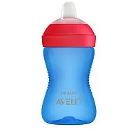 COPO DE TRANSIO COM BICO DE SILICONE AZUL 300ML - AVENT