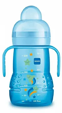 COPO DE TRANSIO TRAINER 4M+ 220ML AZUL ESTRELAS - MAM