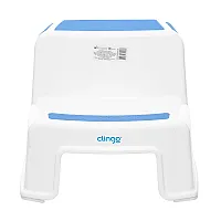 ESCADINHA INFANTIL DOIS DEGRAUS AZUL - CLINGO