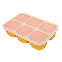 FORMINHAS C/ TAMPA 100% SILICONE PARA CONGELAR PAPINHAS GIRAFA AMARELA - MARCUS & MARCUS