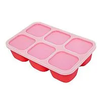 FORMINHAS C/ TAMPA 100% SILICONE PARA CONGELAR PAPINHAS LEO VERMELHO - MARCUS & MARCUS