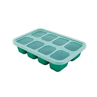 FORMINHAS C/ TAMPA 100% SILICONE PARA CONGELAR PAPINHAS PEQUENA ELEFANTE VERDE - MARCUS & MARCUS